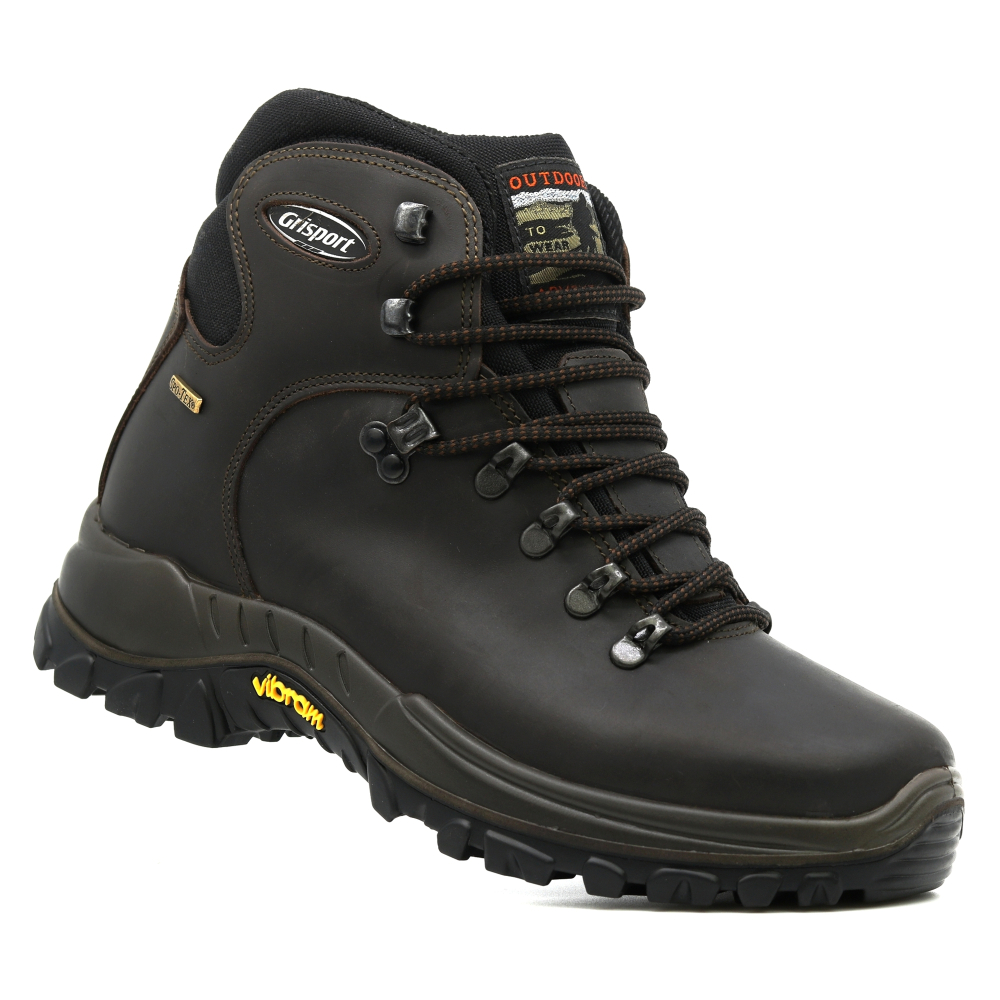 részlet GRISPORT Classic barna férfi bőr outdoor cipő Vibram talppal és Spo-Tex® membrán
