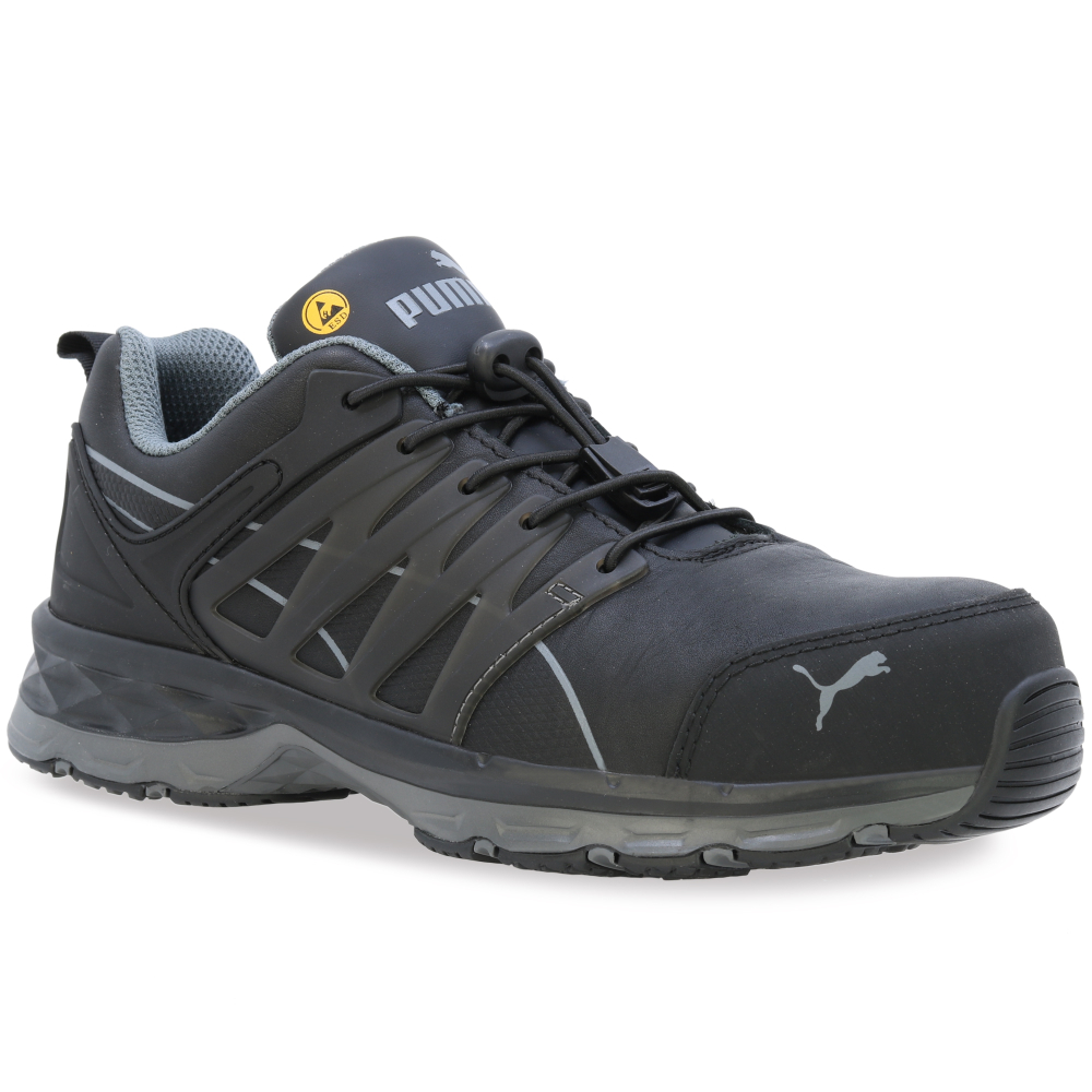részlet PUMA Velocity 2.0 black low S3 ESD HRO munkavédelmi cipő