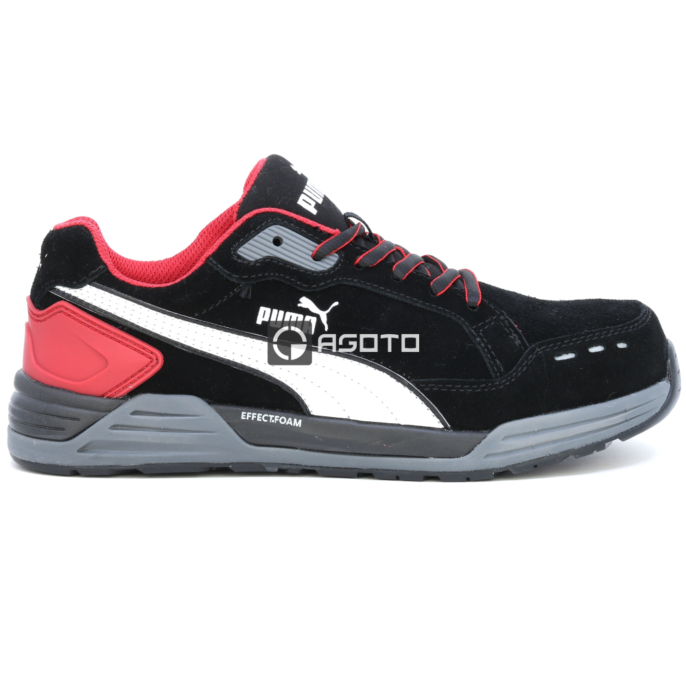 részlet PUMA Airtwist black-red S3 ESD munkavédelmi cipő