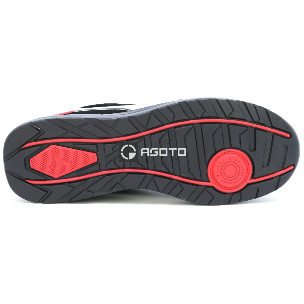 részlet PUMA Airtwist black-red S3 ESD munkavédelmi cipő