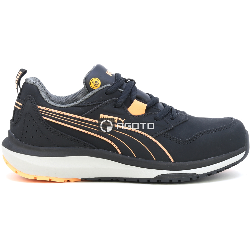 részlet Puma Safety Stepper Low S3 ESD női munkavédelmi cipő fekete könnyű kényelmes