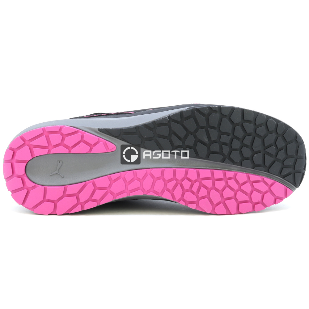 részlet PUMA Aspire Disc Low S3 ESD női munkavédelmi félcipő fekete, gyorsfűző rendszerr