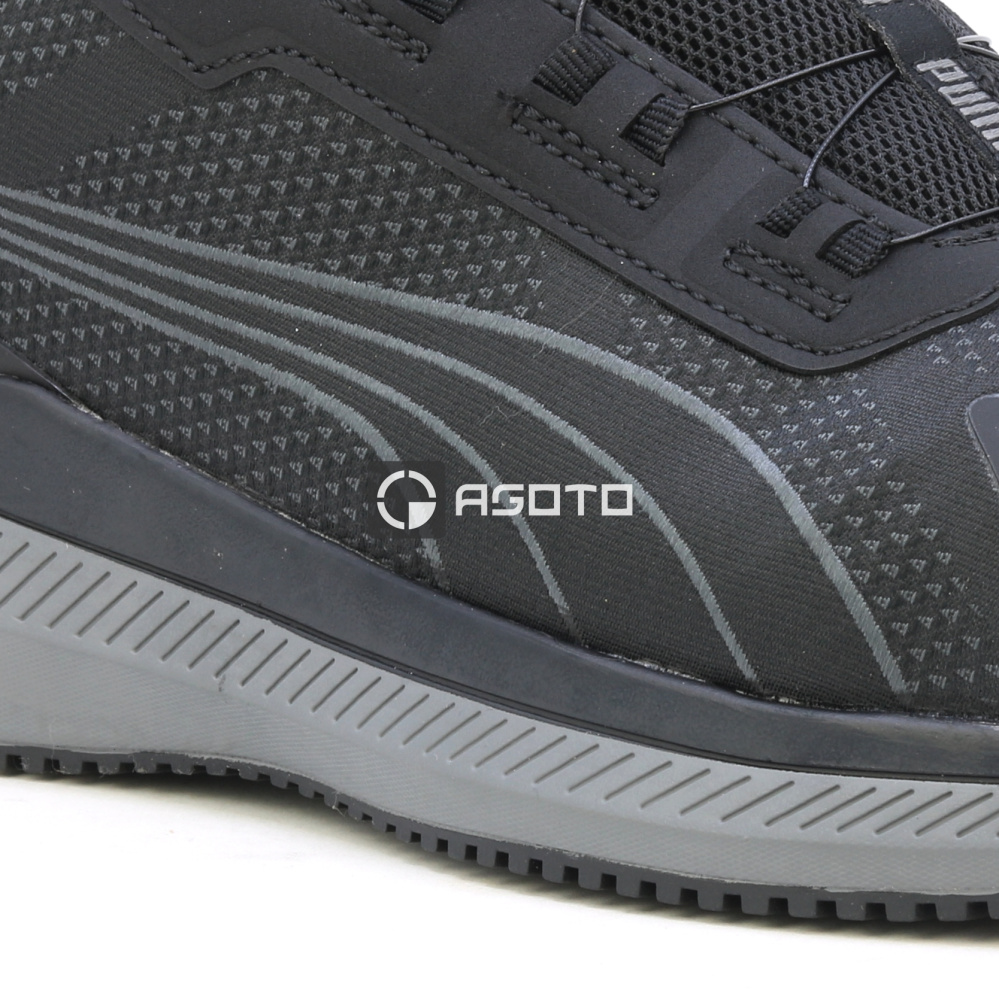 részlet PUMA Slide DISC S1P ESD fekete férfi munkavédelmi félcipő gyorsfűzéssel