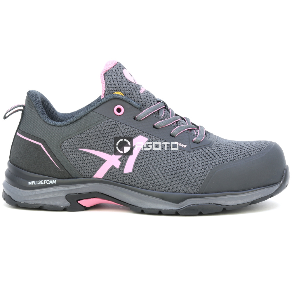 részlet ALBATROS Twist Pink Low S1P ESD szürke női munkavédelmi cipő, légáteresztő és ké