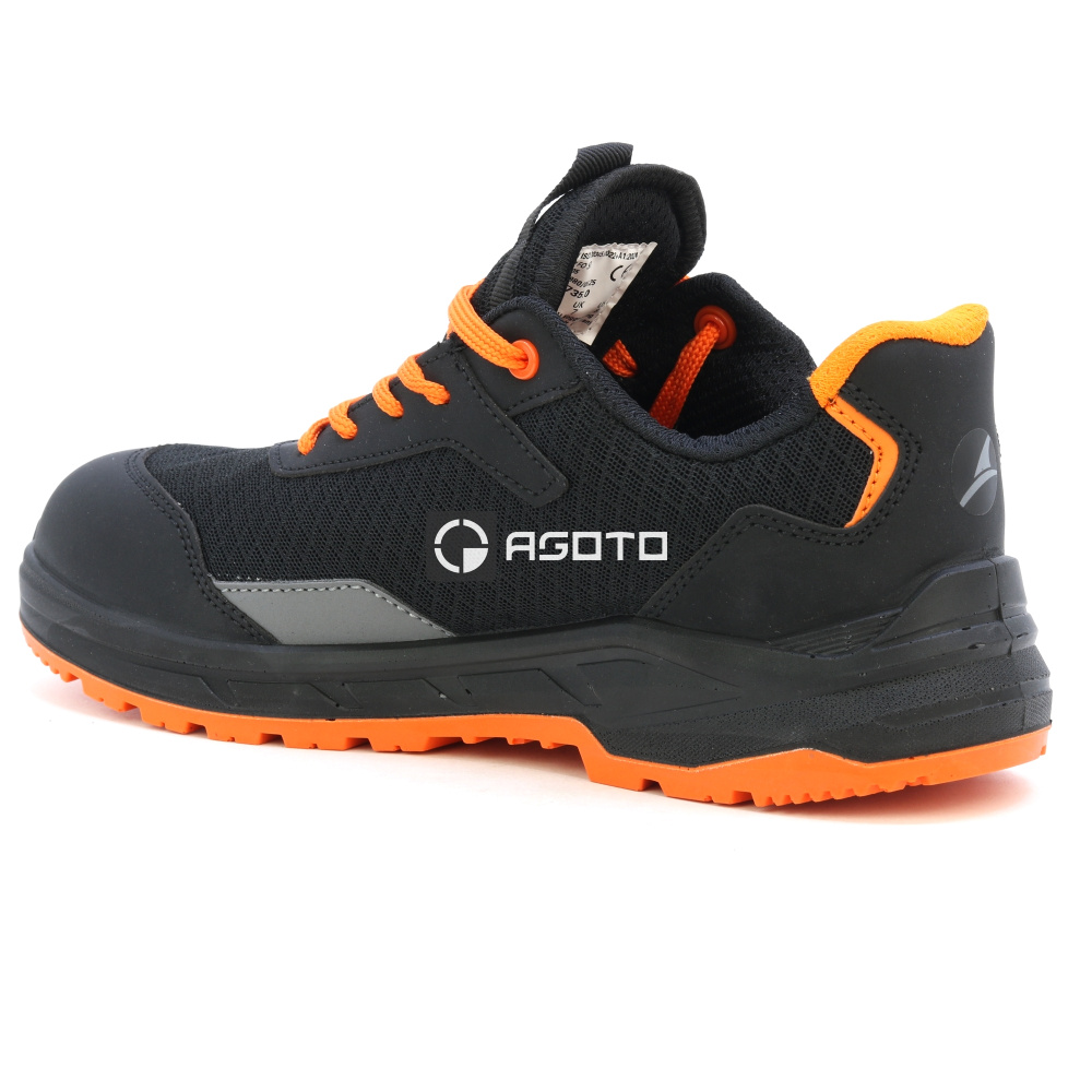 részlet ALBATROS Axis Low S1P fekete férfi kényelmes munkacipő, amely jól szellőzik