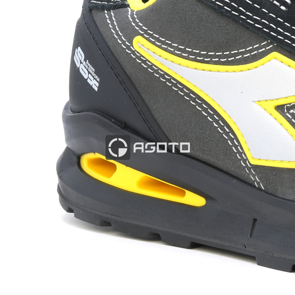 részlet DIADORA Run Low S3S fekete férfi bőr munkacipő BOA gyorsfűző rendszerrel