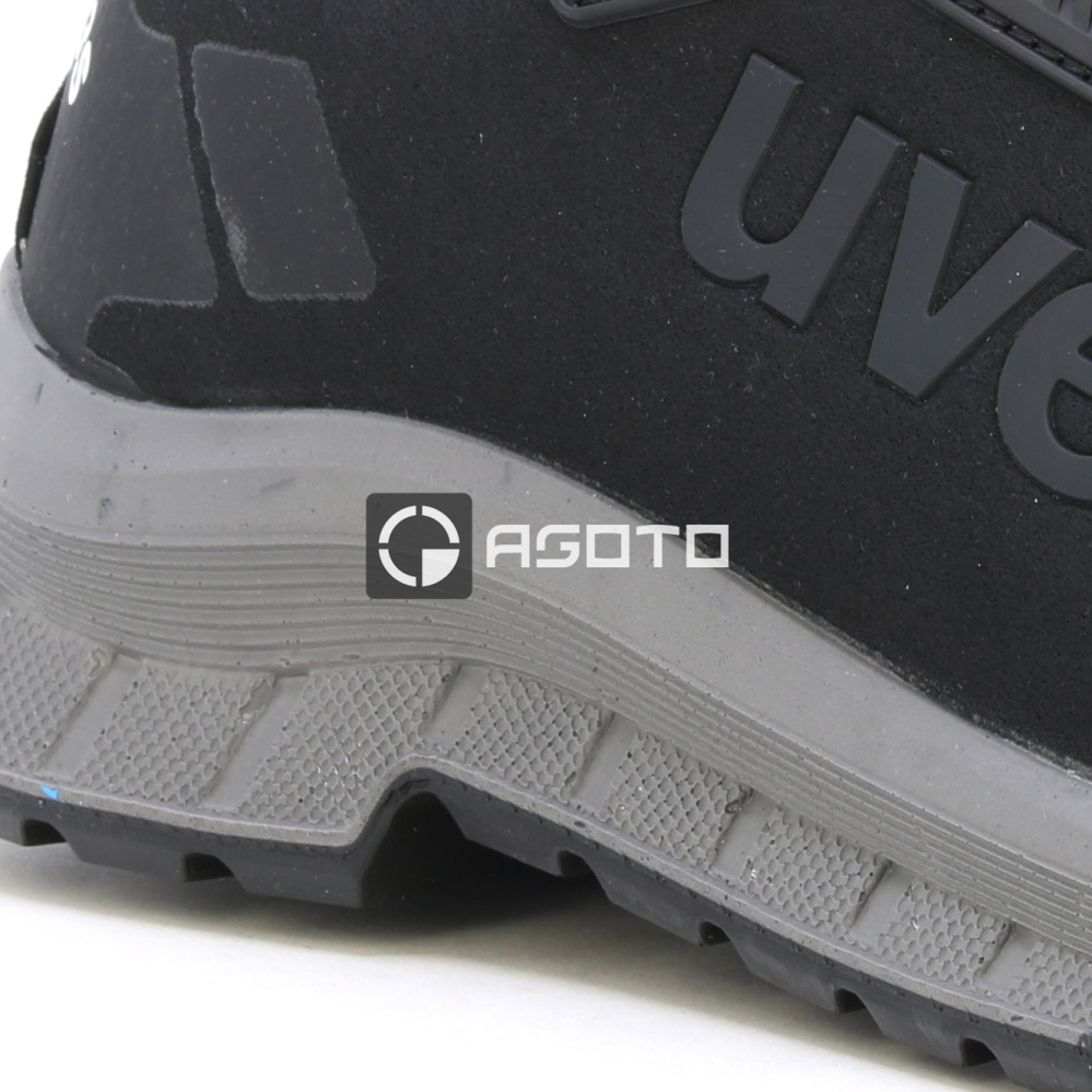 részlet UVEX Trend 2 low S3S fekete férfi bőr könnyű és kényelmes munkacipő, 11-es széle