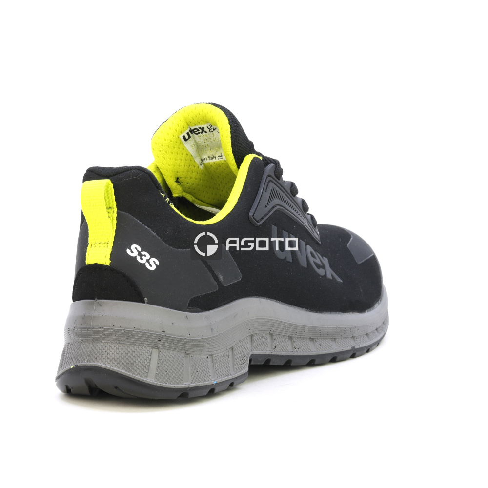 részlet UVEX Trend 2 low S3S fekete férfi bőr könnyű és kényelmes munkacipő, 11-es széle