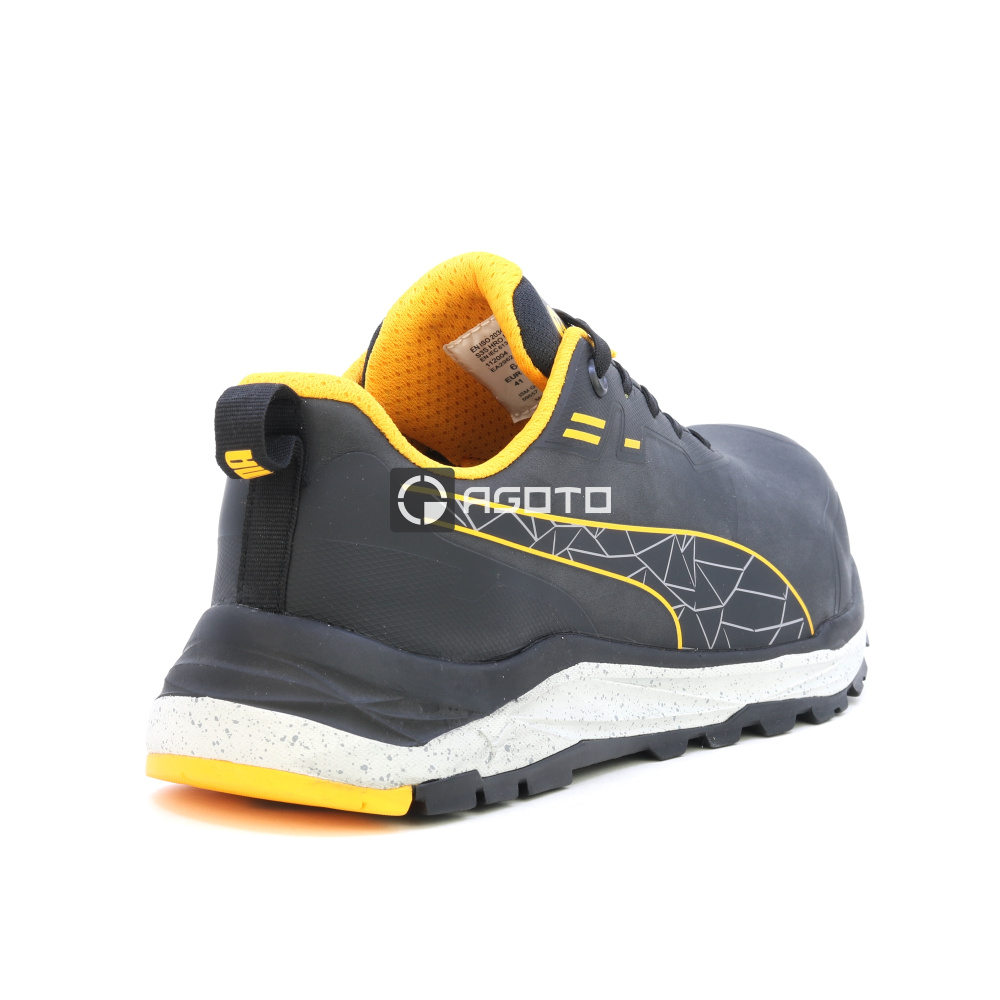 részlet PUMA Xplore Low S3 ESD fekete férfi könnyű munkavédelmi cipő, puha lépéskomfort