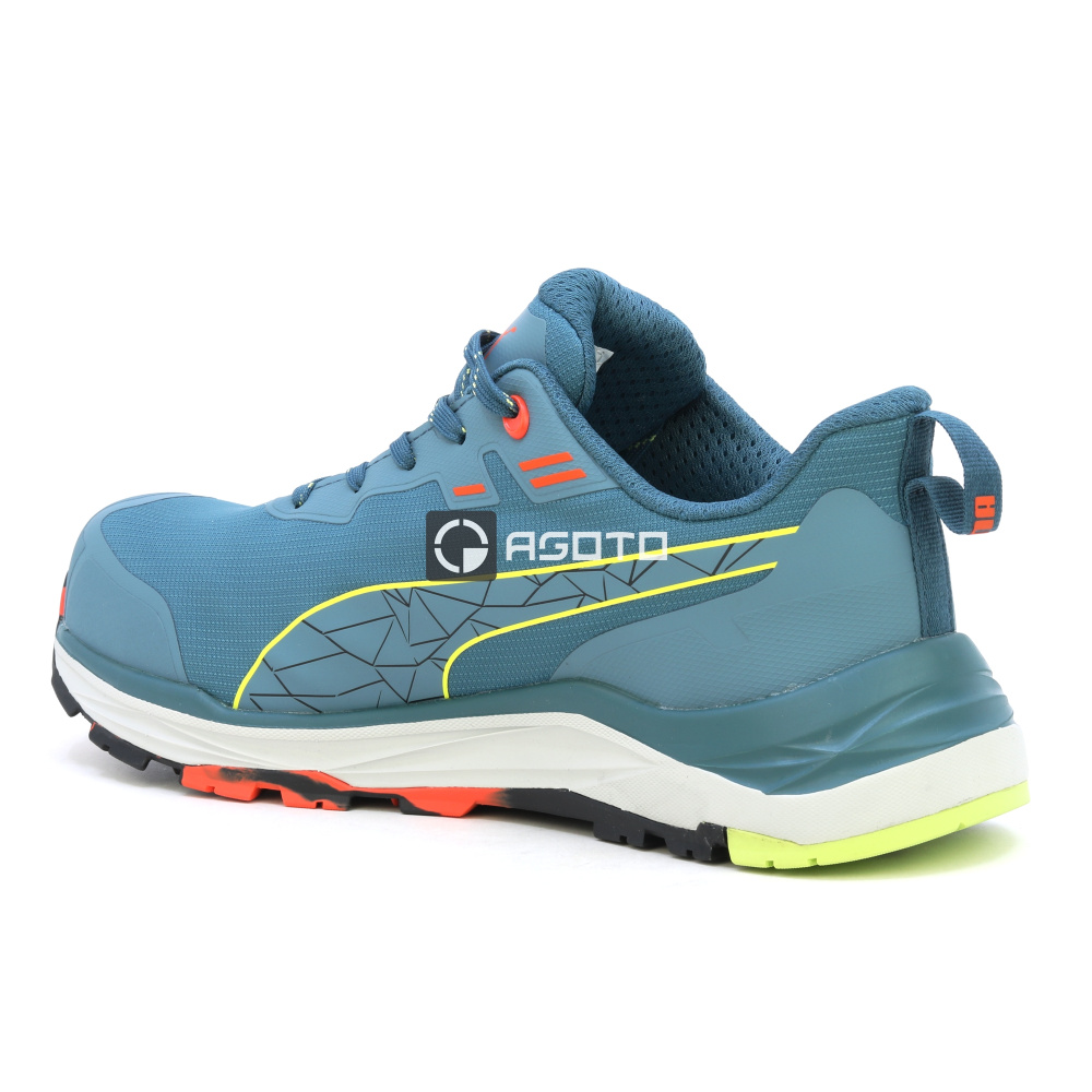 részlet PUMA Xplore Low S3 ESD kék férfi könnyű munkavédelmi cipő, puha lépéskomfort