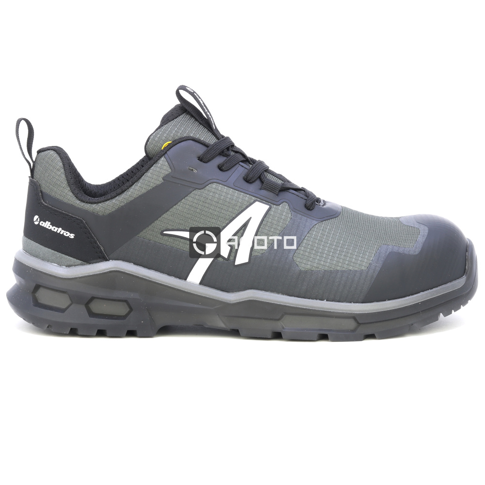 részlet ALBATROS Halo Green Low S3S fekete férfi munkavédelmi cipő, könnyű és kényelmes