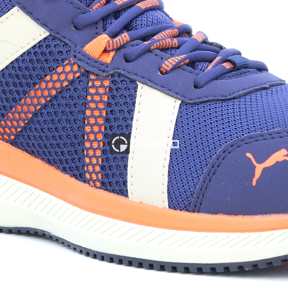 részlet PUMA Rival Mid S1P ESD blue/orange munkavédelmi bakancs