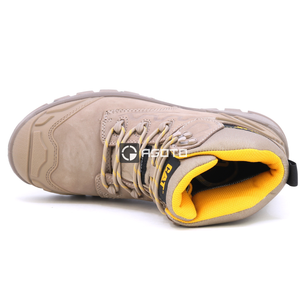 részlet Caterpillar férfi bőr bokacsizma munkavédelmi Striver XL S7 FO SC HRO bézs