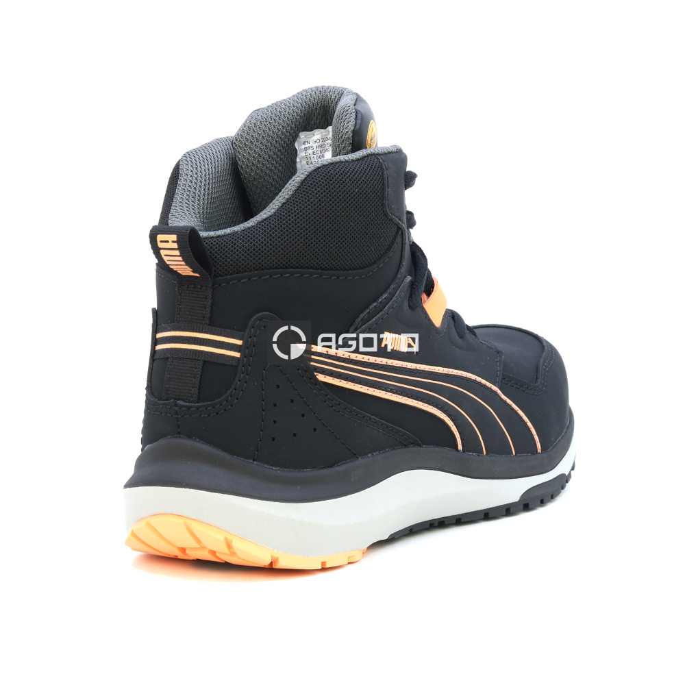 részlet Puma Safety Stepper Mid S3 ESD női munkavédelmi cipő fekete könnyű kényelmes