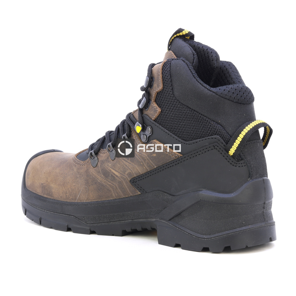 részlet BICAP Terrax S7S barna férfi bőr strapabíró munkavédelmi cipő Respitex® membránn