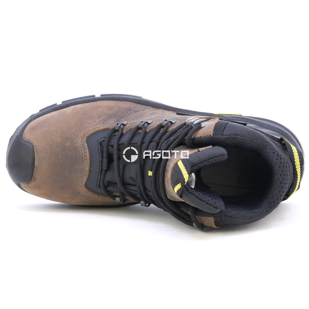 részlet BICAP Terrax S7S barna férfi bőr strapabíró munkavédelmi cipő Respitex® membránn