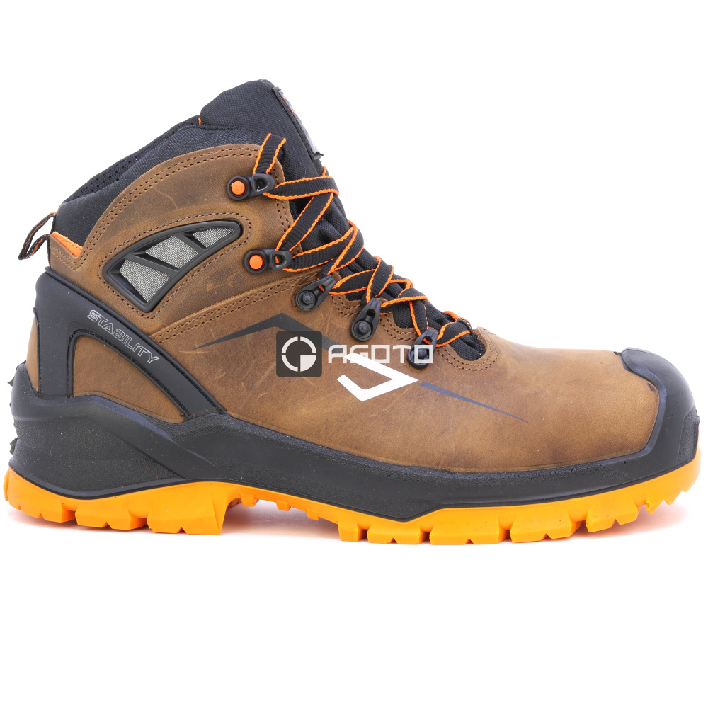 részlet BICAP Seal Mid S3 barna férfi munkavédelmi cipő + szellőző rendszer és stabilizá