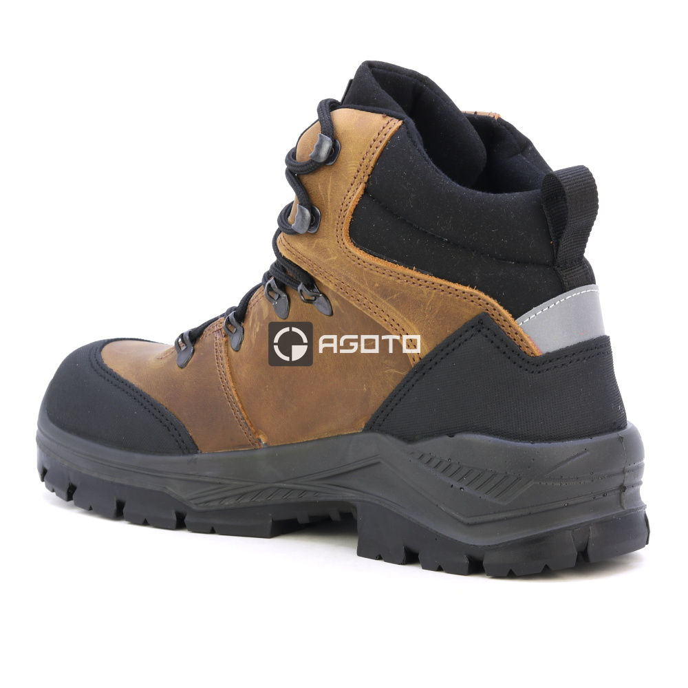 részlet BICAP Argine Mid S7S barna férfi bőr munkavédelmi cipő Respitex® membránnal