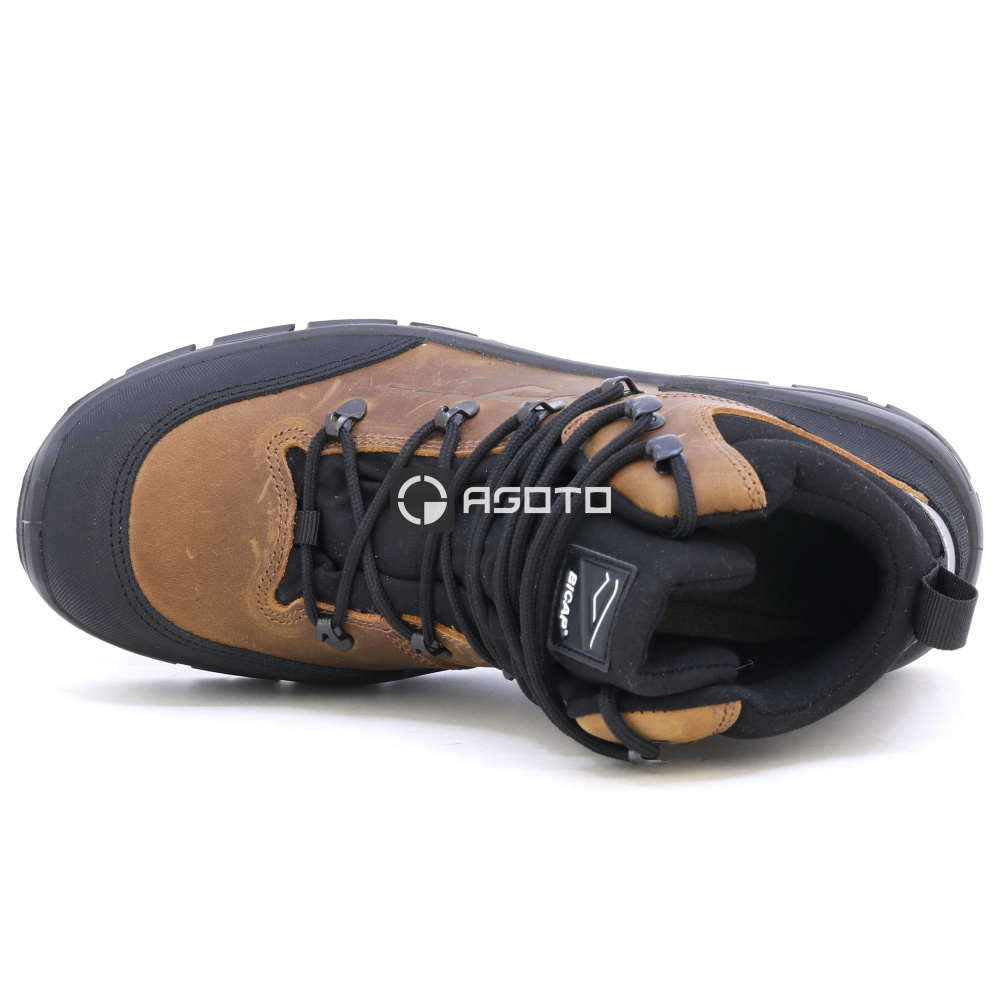 részlet BICAP Argine Mid S7S barna férfi bőr munkavédelmi cipő Respitex® membránnal