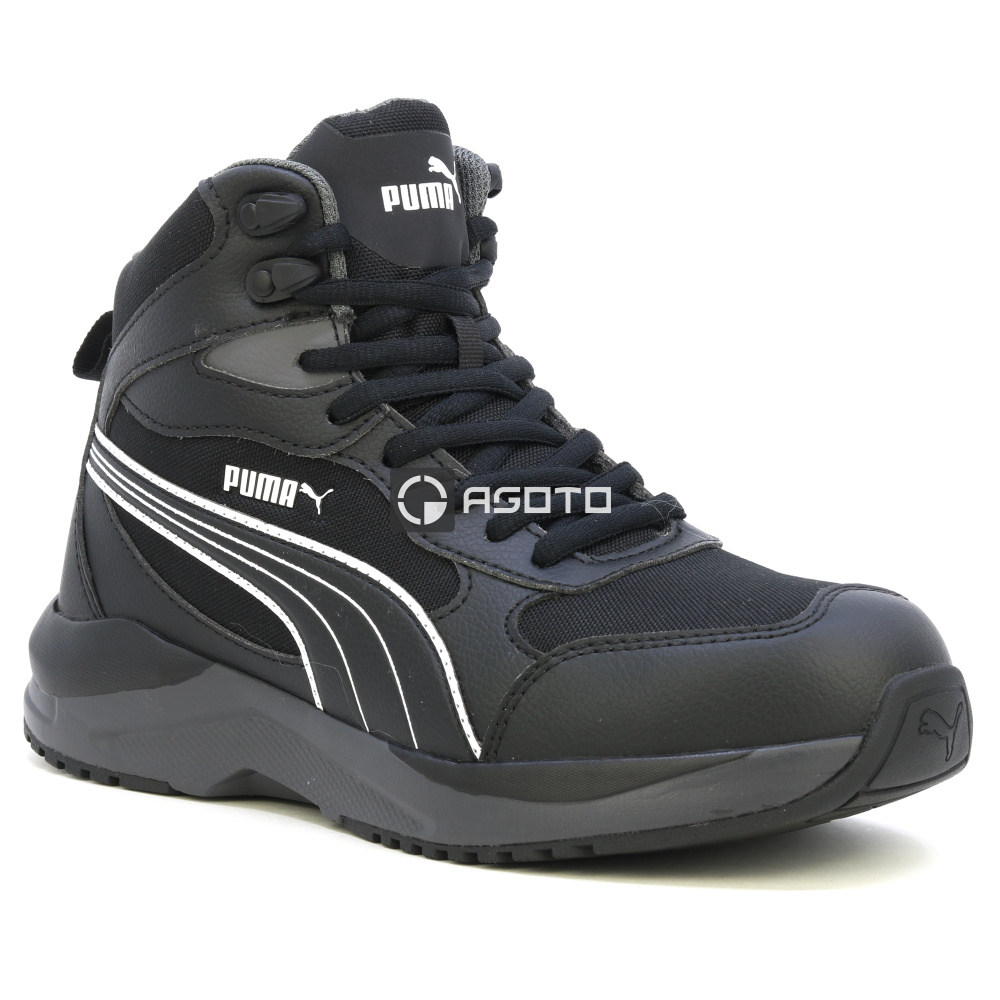 részlet PUMA Shift Mid S3S fekete férfi munkavédelmi bakancs