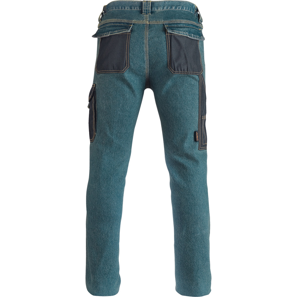 részlet KAPRIOL Tenere Jeans Stretch modré pracovní kalhoty