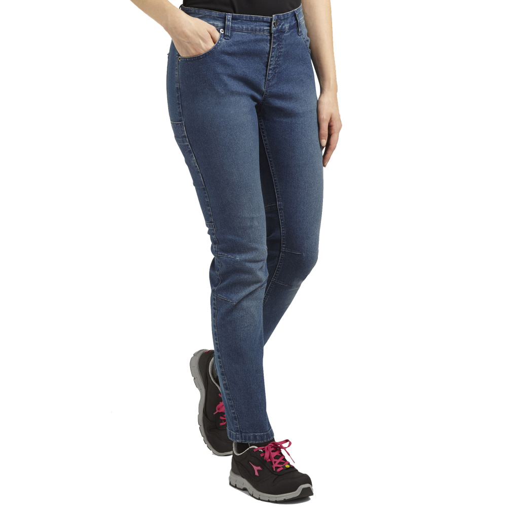 részlet DIADORA Athena modré dámské slim-fit rifle Stretch Výprodej