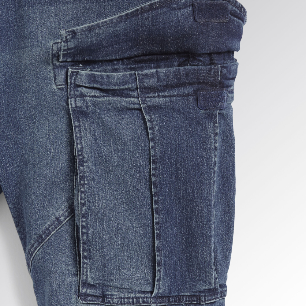 részlet DIADORA Stone Cargo Light modré pánské kalhoty Jeans Stretch