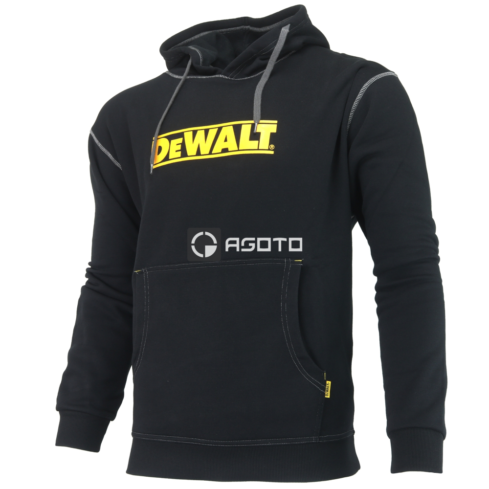 detail DEWALT Hooded černá pánská pracovní mikina