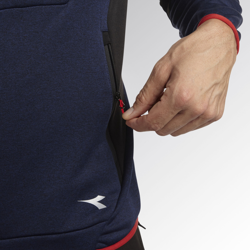 részlet DIADORA Techno Polar fleece Stretch modrá pánská zimní mikina