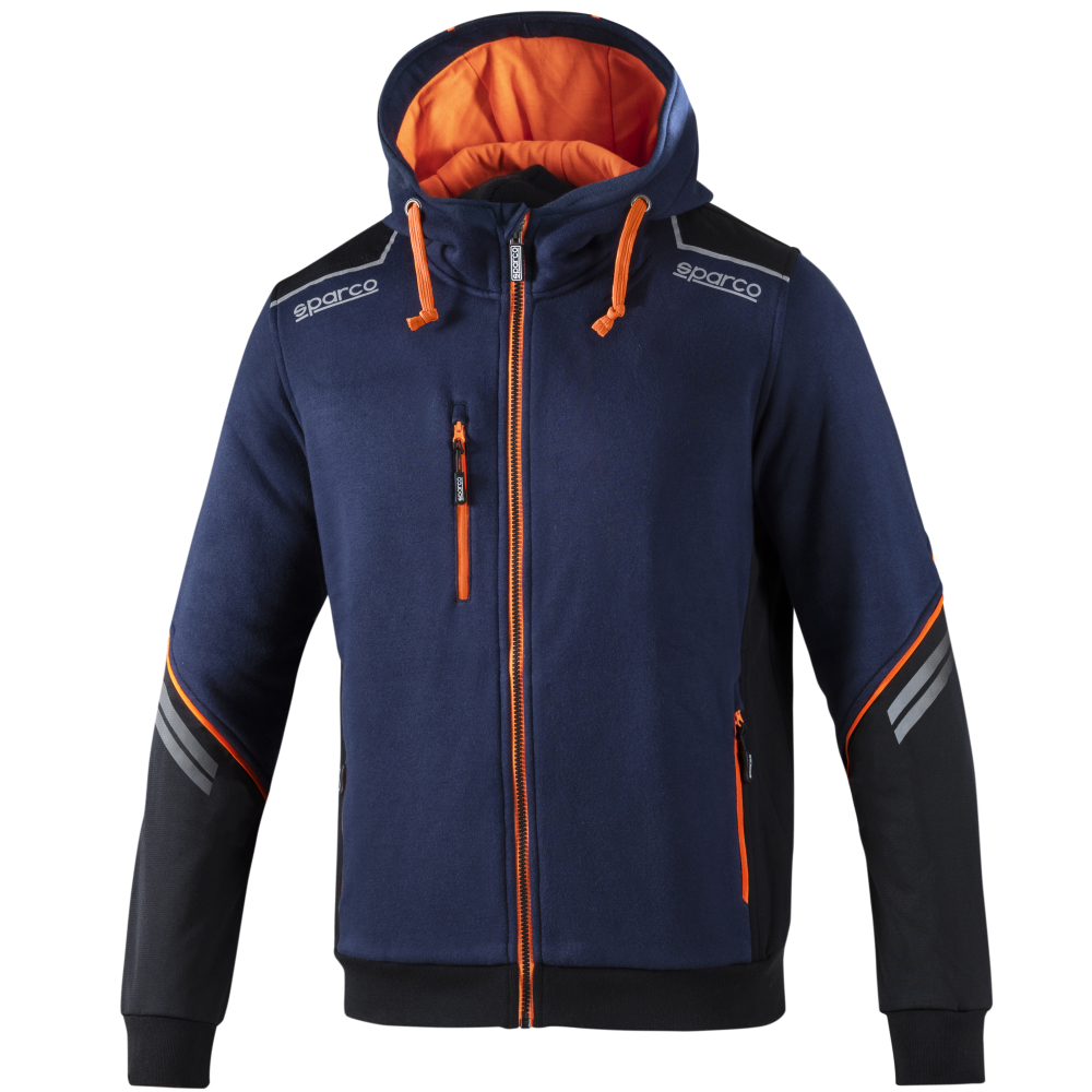 részlet SPARCO Colorado Tech Full Zip modrá pánská mikina/bunda