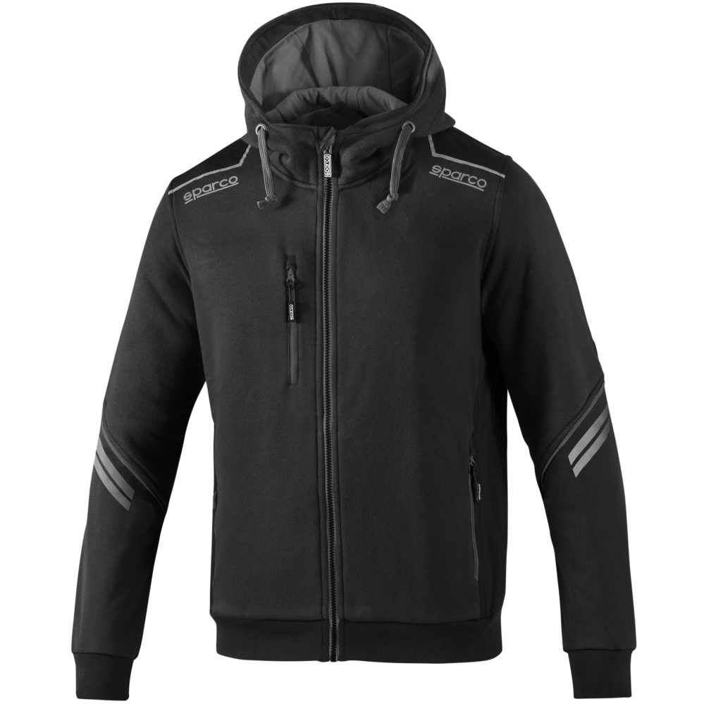 részlet SPARCO Colorado Tech Full Zip černá pánská mikina/bunda