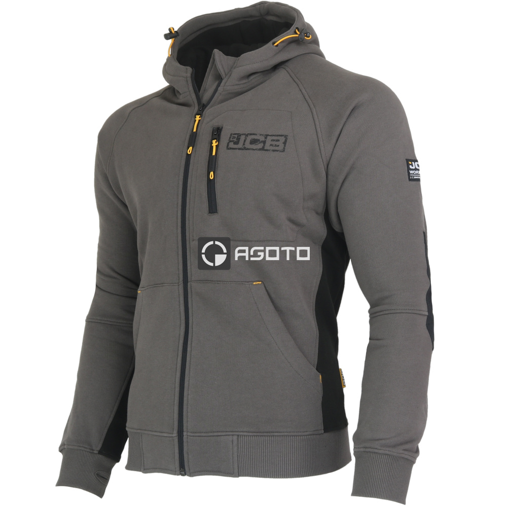 részlet JCB Trade Zip Thru férfi pulóver