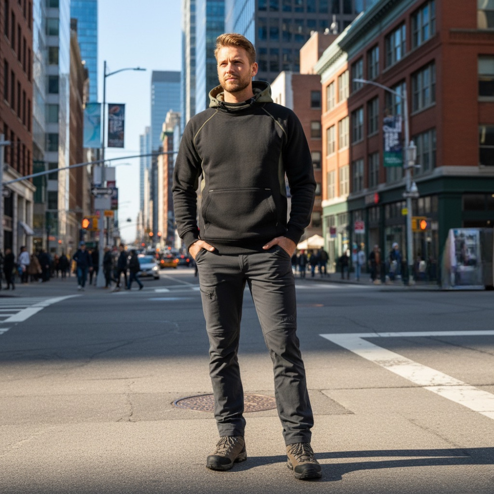 részlet Asoto Vindel férfi pulóver fekete, egész éves, kényelmes pamut