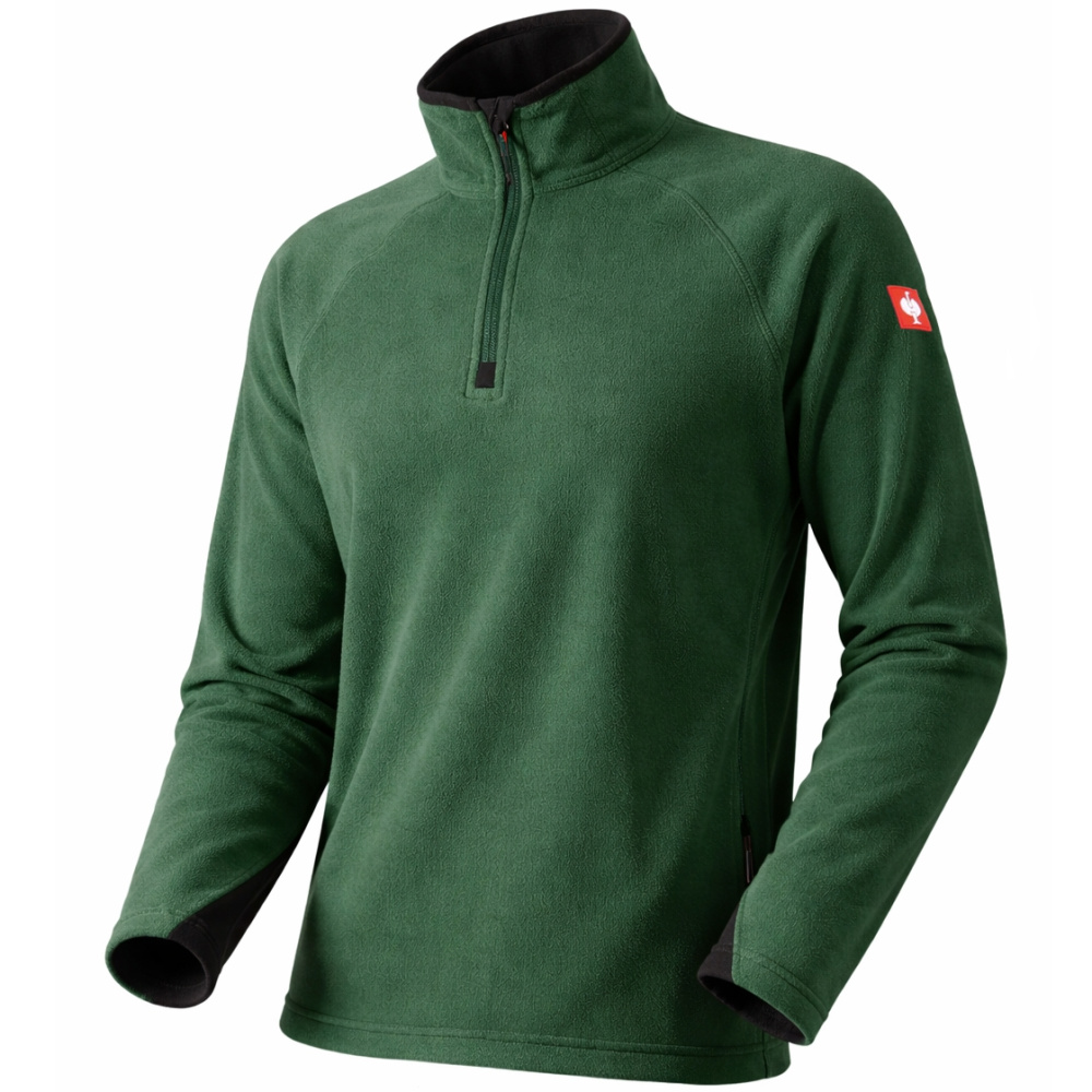 részlet Engelbert Strauss Troyer zöld férfi kényelmes munkapulóver rövid cipzárral