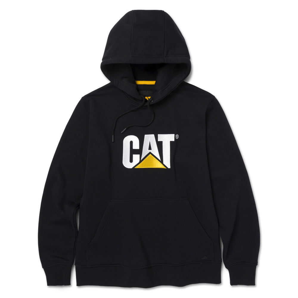 részlet CATERPILLAR TM Hooded fekete férfi kapucnis pulóver CAT logóval