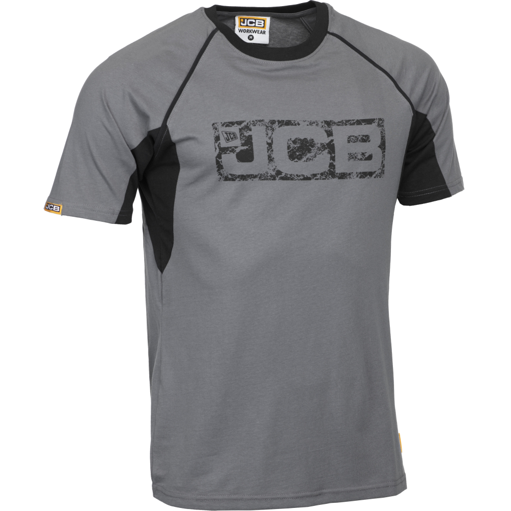 részlet JCB Trade šedé pánské pracovní triko 100% Ba