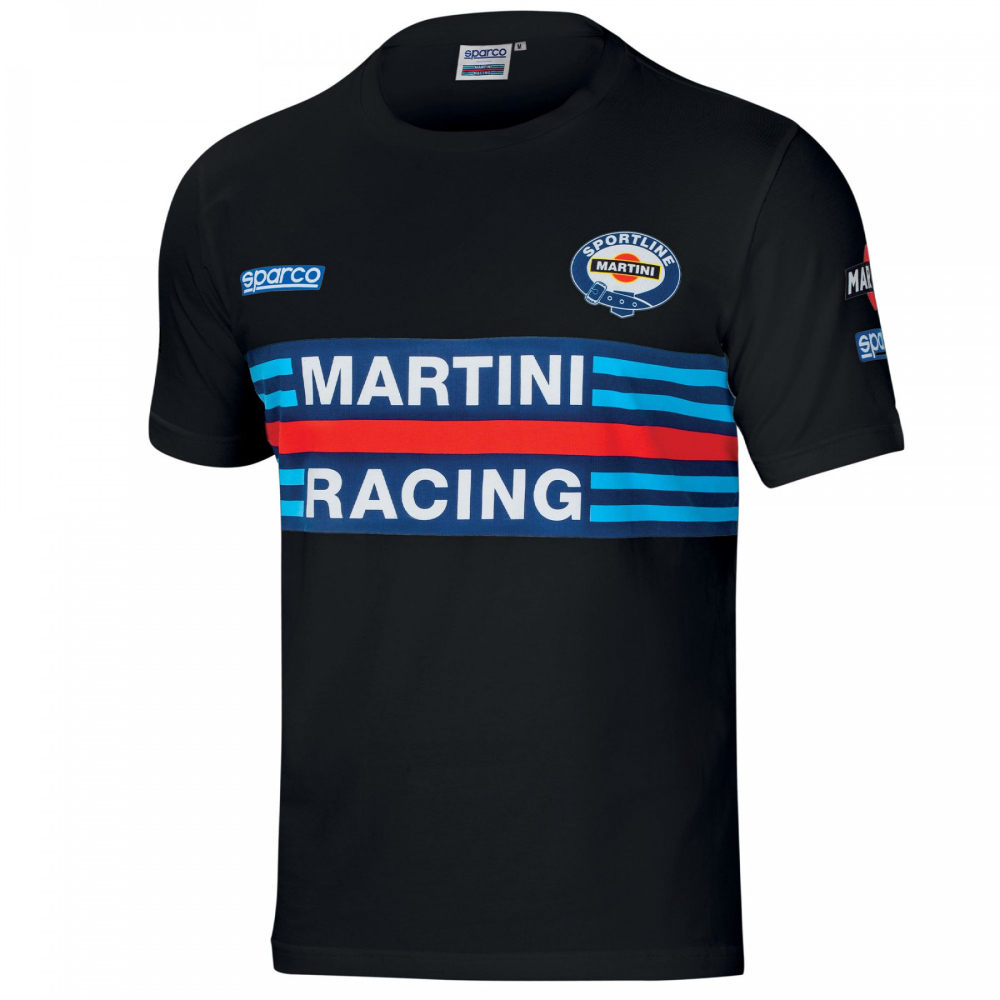 részlet SPARCO Martini Racing černé pánské triko