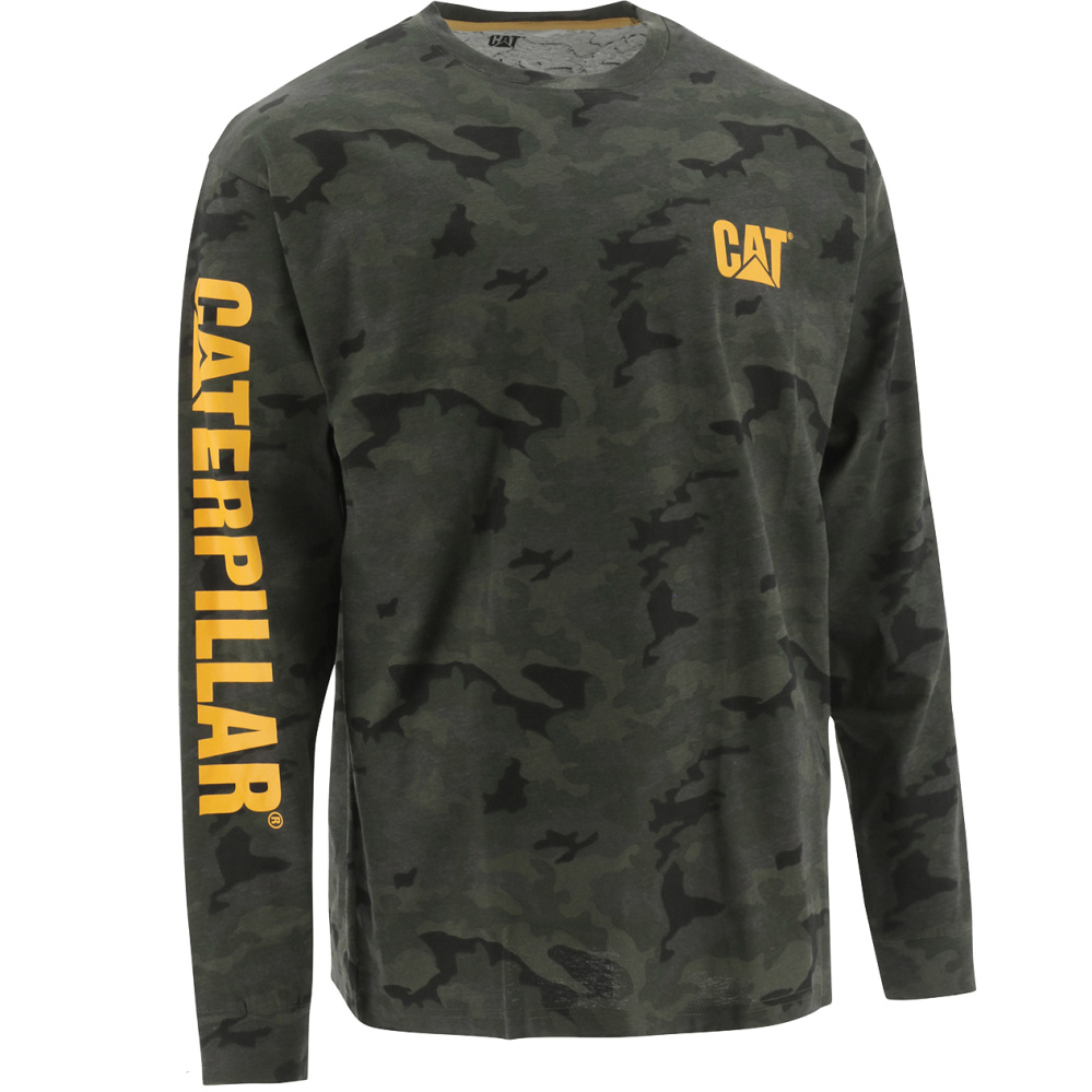 részlet CATERPILLAR Trademark Banner L/S férfi póló