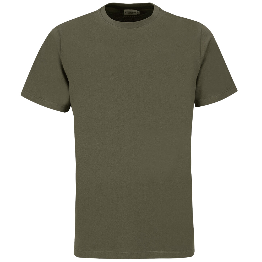 részlet TOWORKFOR Fast-Dry olívazöld férfi gyorsan száradó póló a maximális kényelemért