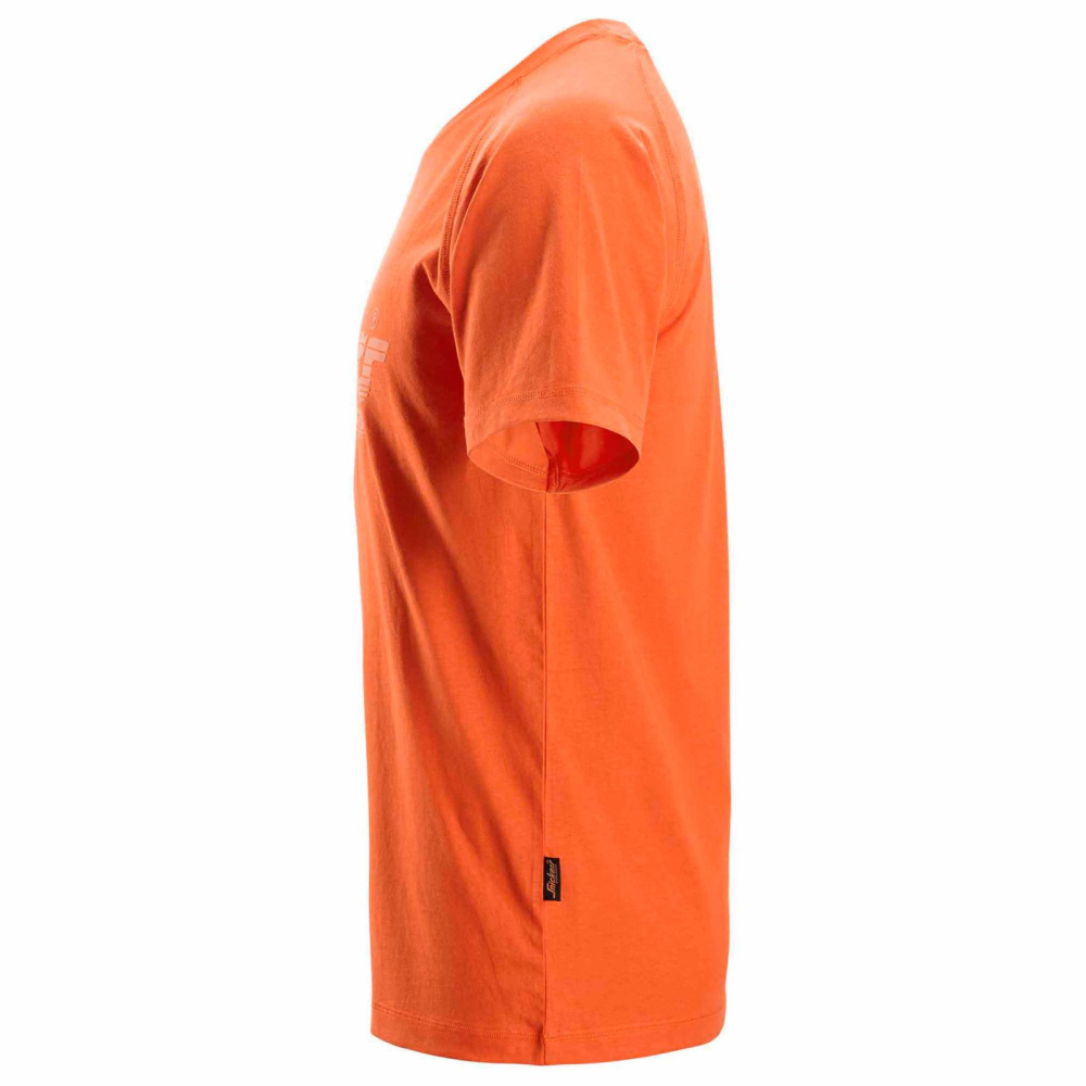 részlet SNICKERS Logo narancssárga férfi póló 100% pamutból a nagyobb kényelemért