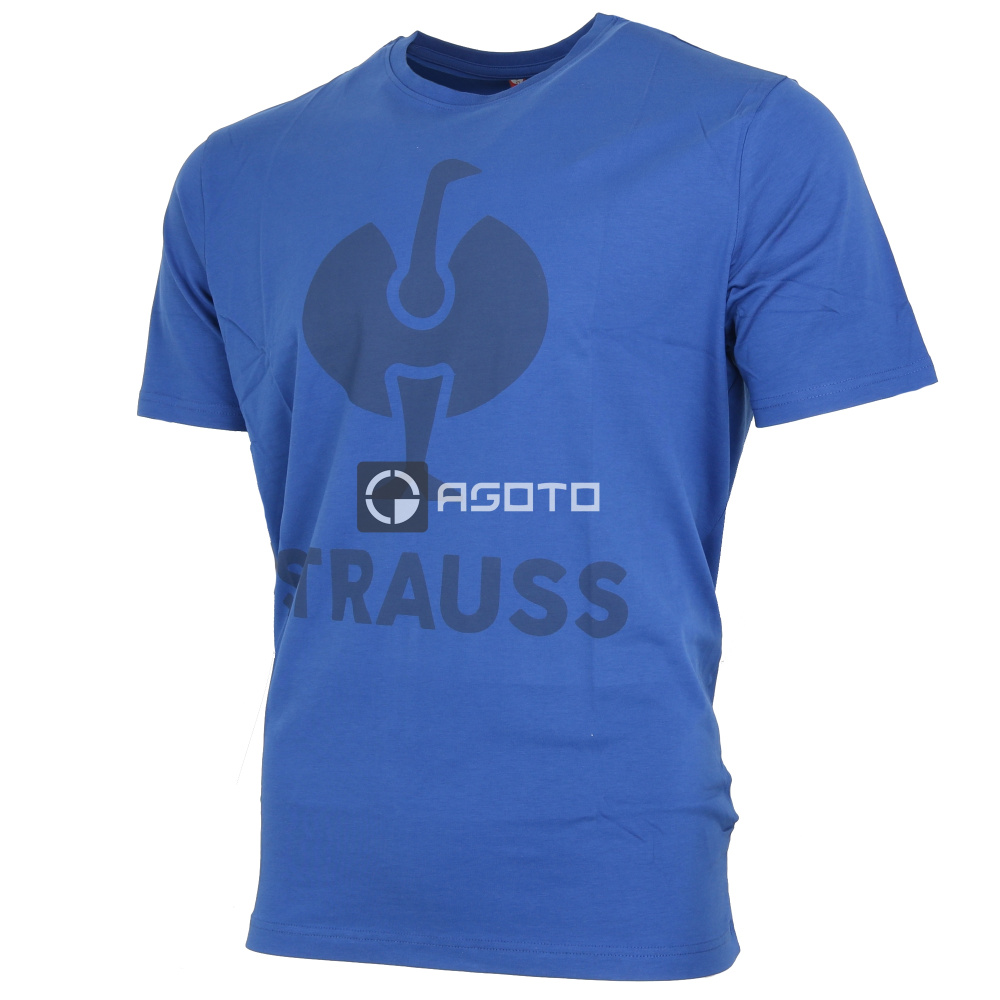 részlet Engelbert Strauss Concrete kék férfi pamut póló, rugalmas Stretch