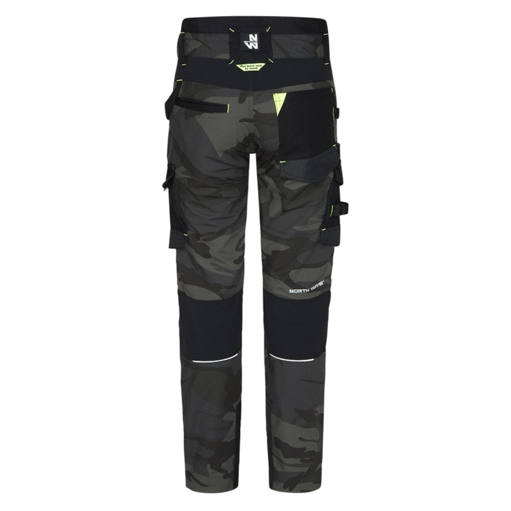 részlet NORTH WAYS Mirage hnědé pánské pracovní kalhoty Premium Stretch