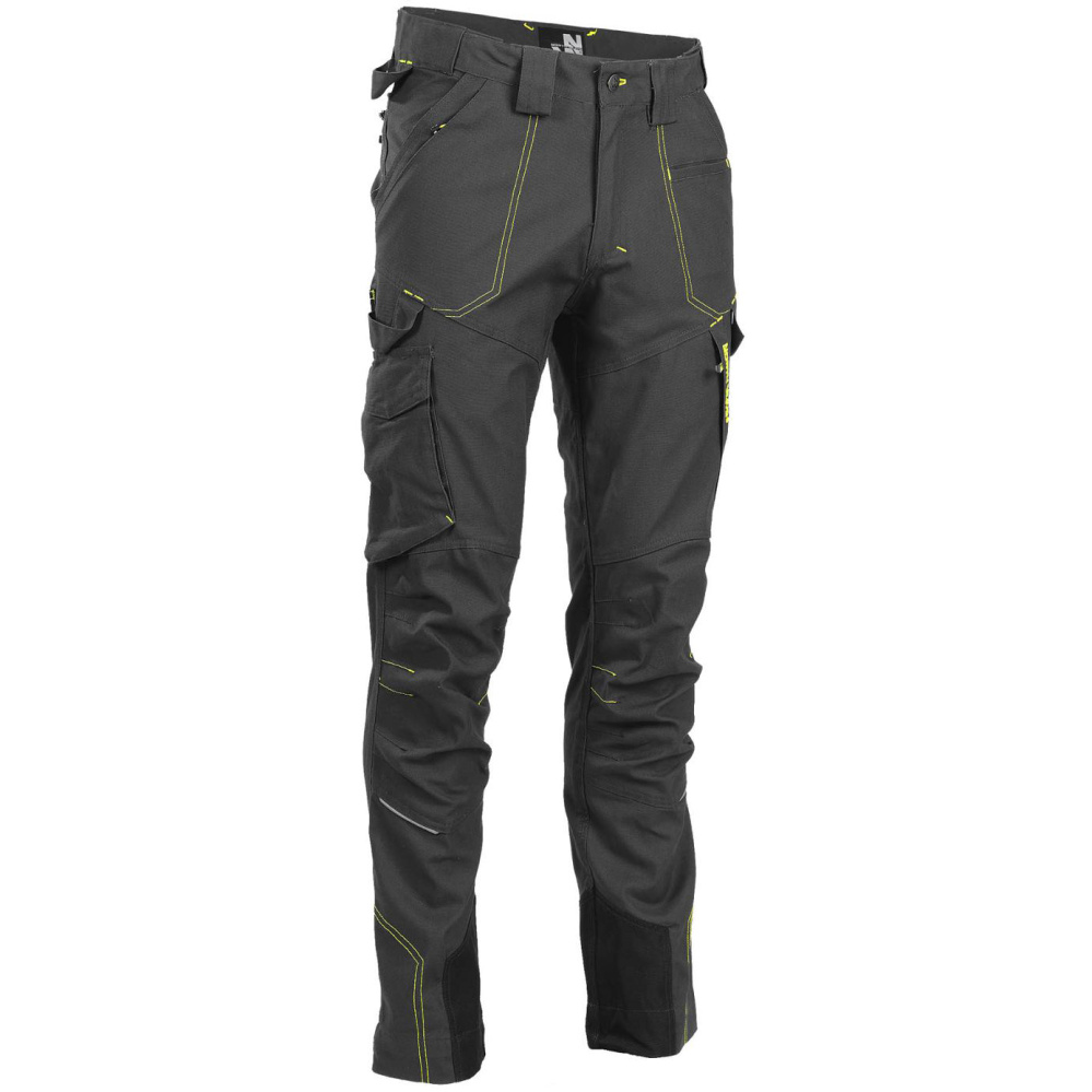 részlet Nine Worths Killy szürke férfi Canvas Stretch munkanadrág, strapabíró és rugalma