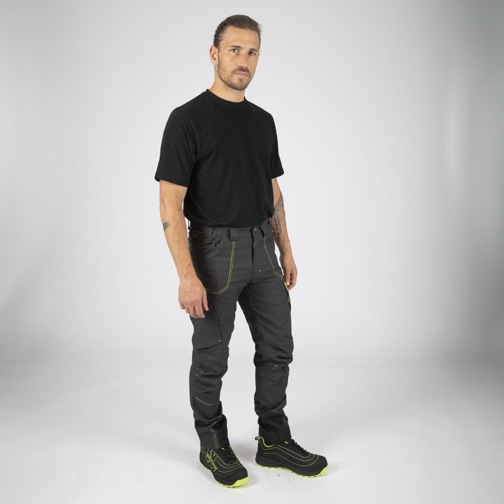 részlet Nine Worths Killy szürke férfi Canvas Stretch munkanadrág, strapabíró és rugalma