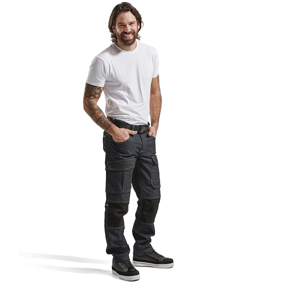 részlet Blakläder Sweden Jeans kék férfi munkanadrág, strapabíró, rugalmas stretch
