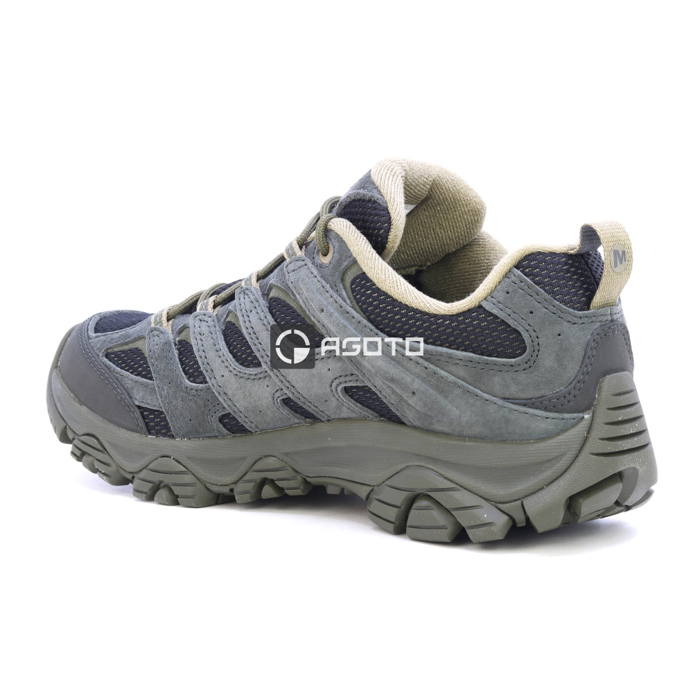részlet MERRELL MOAB 3 M black fekete férfi bőr outdoor cipő nem csak túrázáshoz