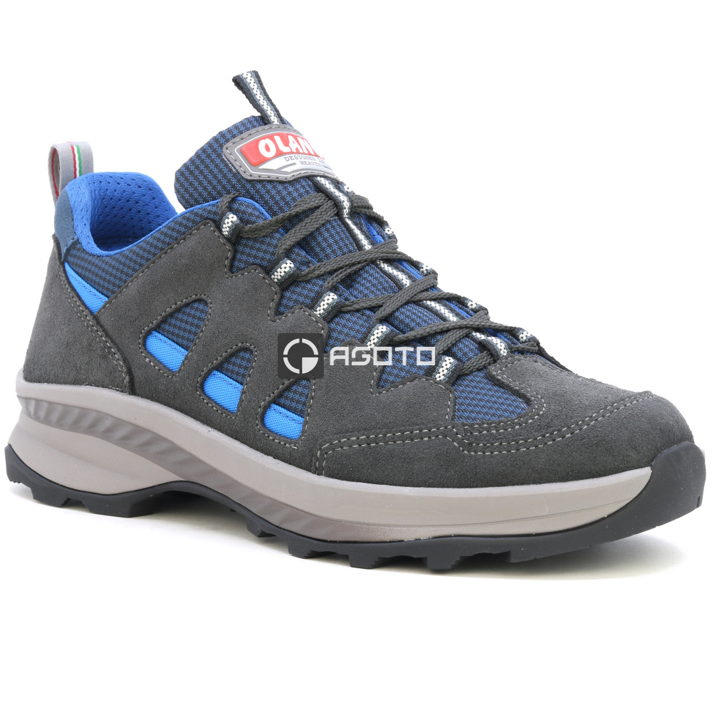 részlet OLANG Moena 816 szürke férfi bőr outdoor cipő, kényelmes és könnyű egész éves ha