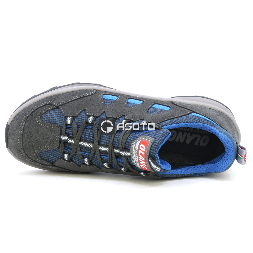 részlet OLANG Moena 816 szürke férfi bőr outdoor cipő, kényelmes és könnyű egész éves ha