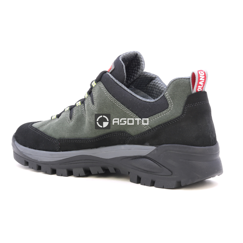 részlet OLANG Biella 906 olívazöld férfi outdoor cipő természetes bőrből, kényelmes és k