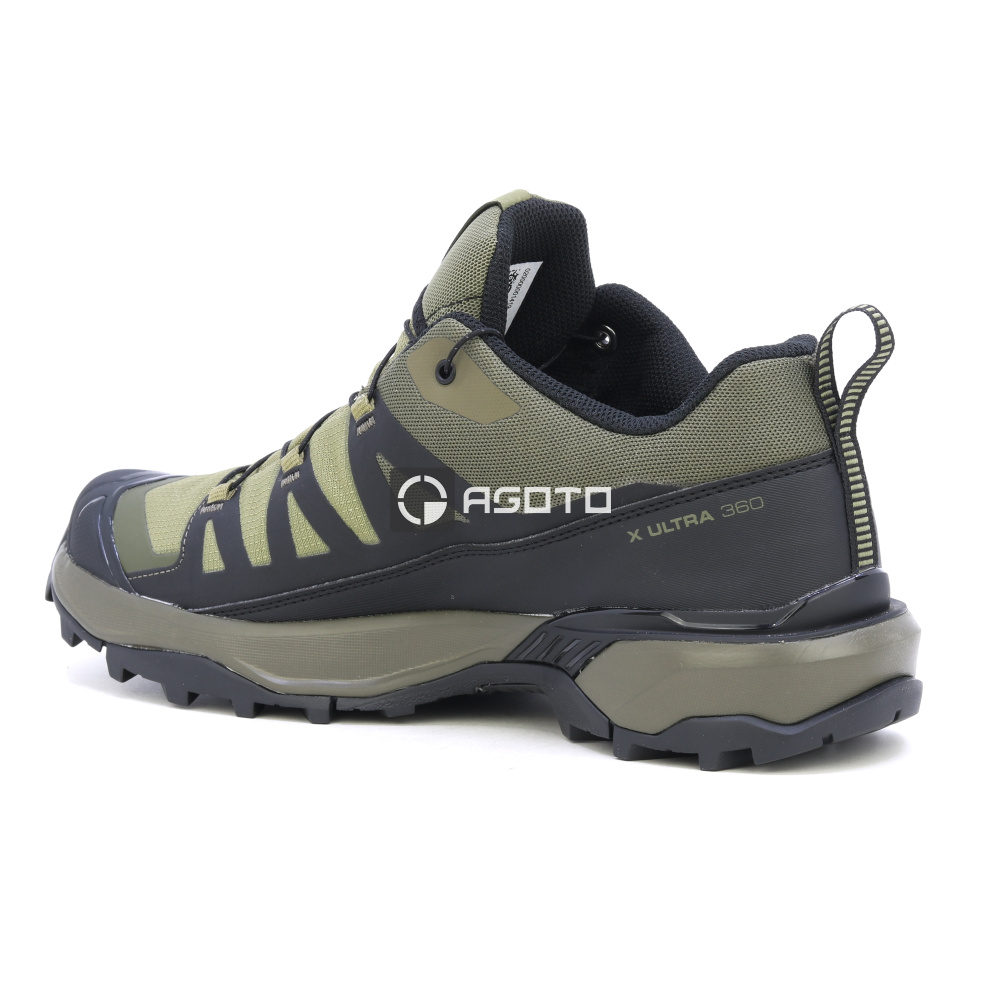 részlet SALOMON X ULTRA 360 GTX olívzöld férfi outdoor cipő Gore-Tex membránnal